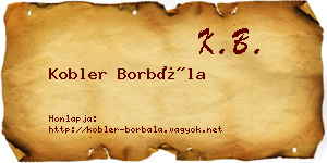 Kobler Borbála névjegykártya